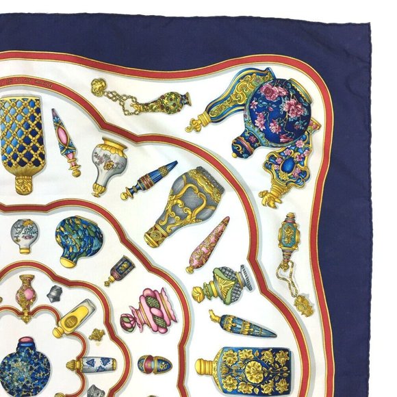 742188O Hermes Scarf Qu importe Le Flacon Carre 90 Multicolor Silk 100% - Picture 3 of 9